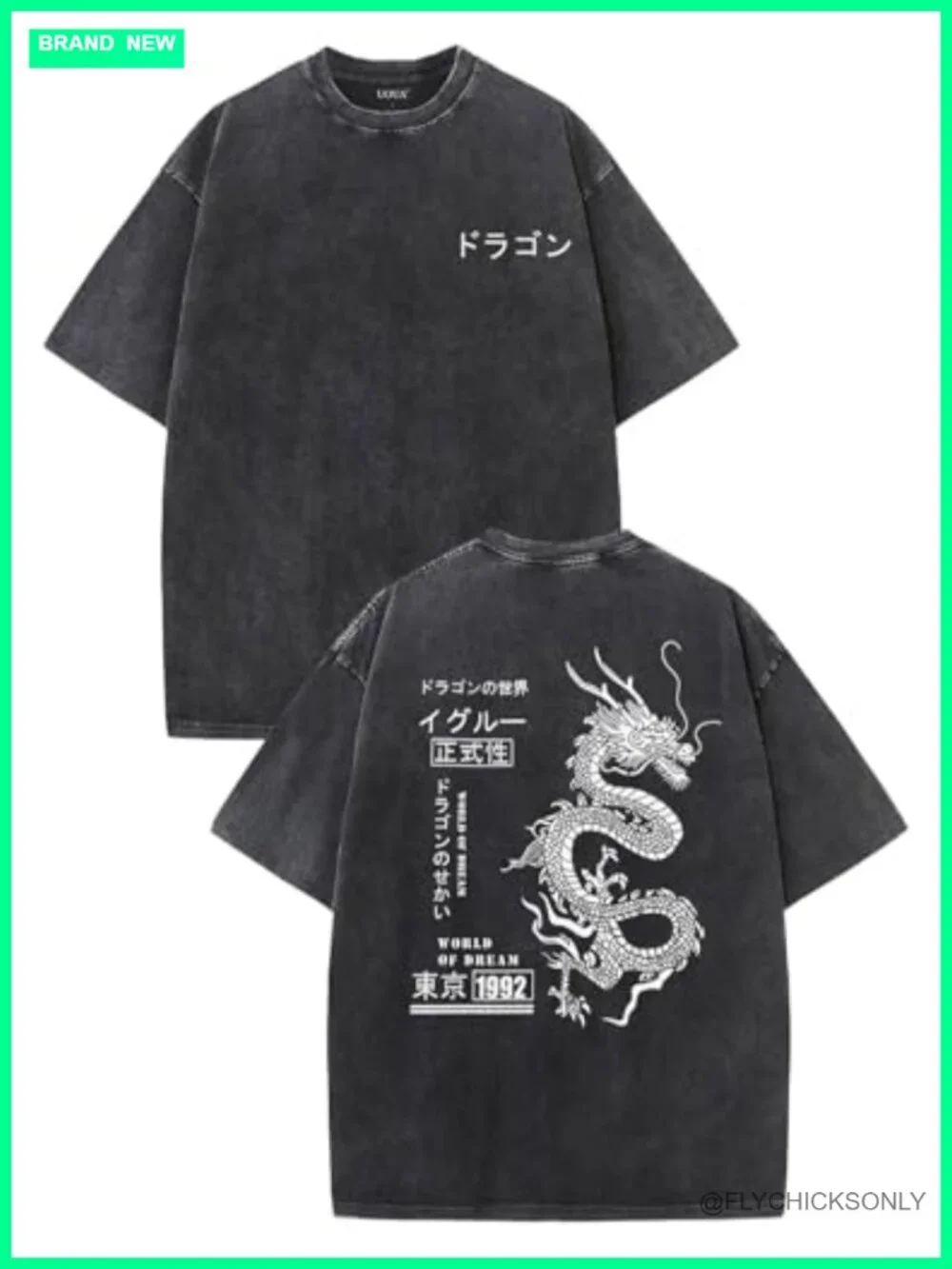 Vintage Oversized Graphic Tee Acid Wash Cotton Streetwear T-Shirt